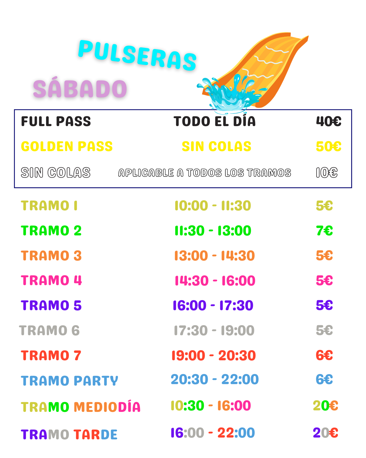 Horarios Sábado